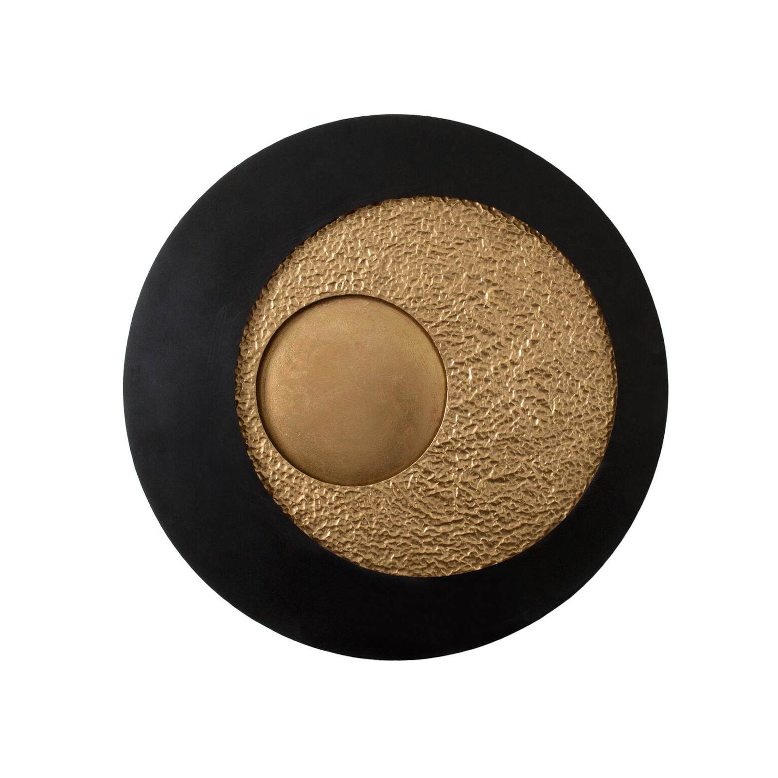 URANO GIGANTE XL LED wall light, black and gold, Ø 100 cm, dimmable